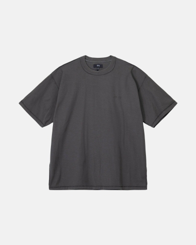 Black Stussy Lazy Men's T Shirts | USA000237