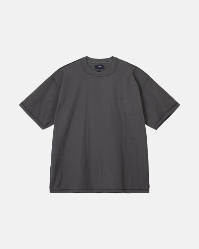 Black Stussy Lazy Men's T Shirts | USA000241