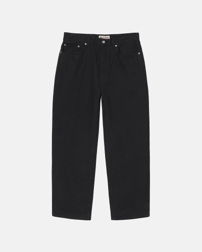 Black Stussy Over Dyed Big Ol Men's Jeans | USA000522