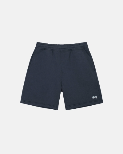 Black Stussy Overdyed Stock Logo Men's Shorts | USA000655