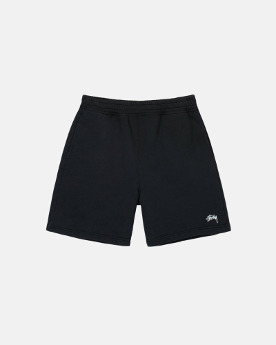 Black Stussy Overdyed Stock Logo Men's Shorts | USA000659