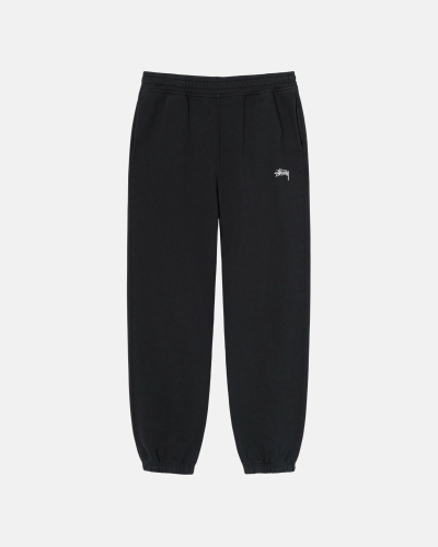 Black Stussy Overdyed Stock Logo Men's Sweatpants | USA000884