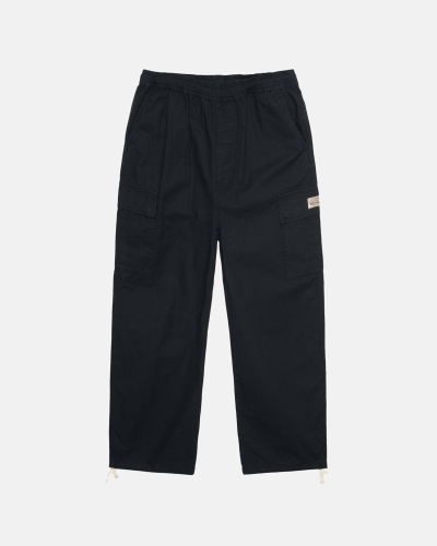 Black Stussy Ripstop Cargo Men's Beach Pants | USA000587