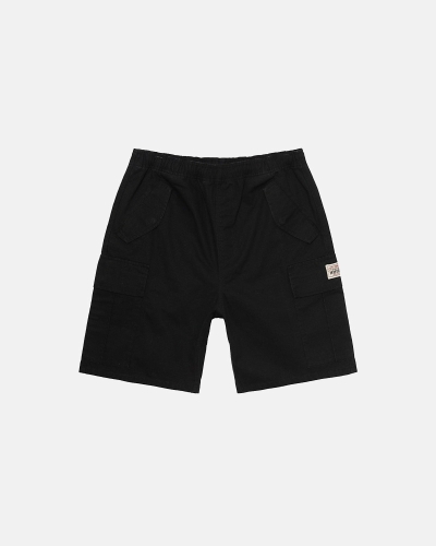 Black Stussy Ripstop Cargo Men's Shorts | USA000671