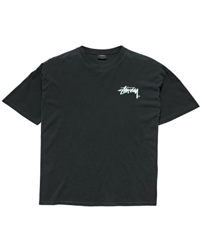 Black Stussy Shadow Stock SS Men's T Shirts | USA000261