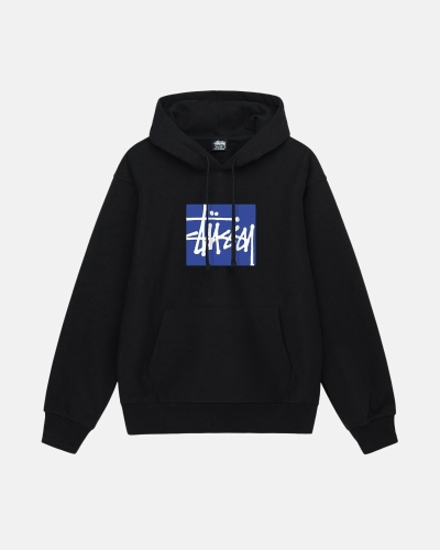 Black Stussy Stock Box Men's Hoodies | USA000075