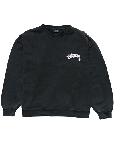 Black Stussy Stock Shadow Crew Men's Sweaters | USA000852