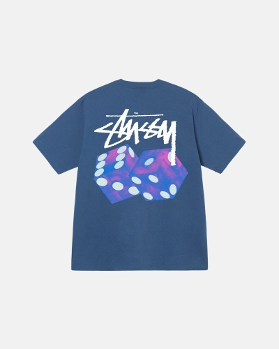 Blue Stussy Authentic New Era Men's T Shirts | USA000093