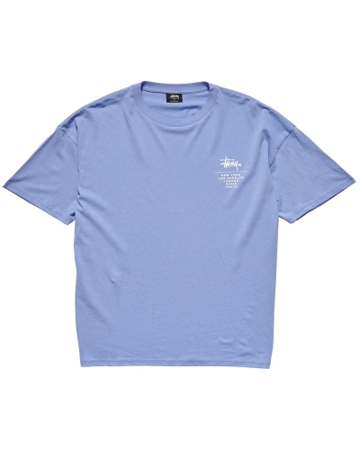 Blue Stussy City Stack Relaxed Women's T Shirts | USA000126