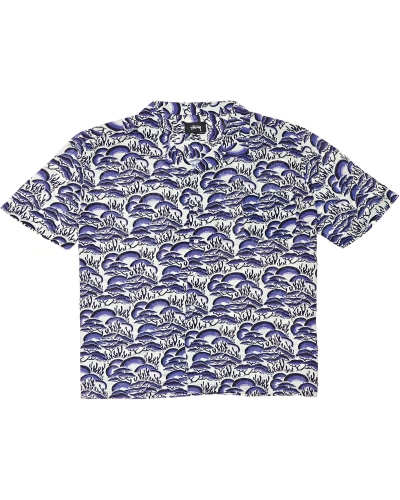 Blue Stussy Coral Pattern SS Men's Shirts | USA000301