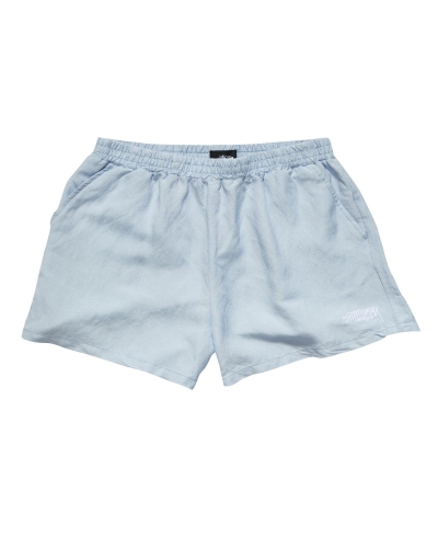 Blue Stussy Designs Linen Short Women's Shorts | USA000640