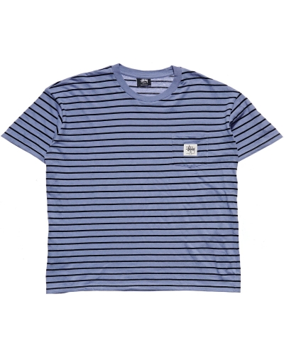 Blue Stussy Kalorama Stripe SS Men's T Shirts | USA000230