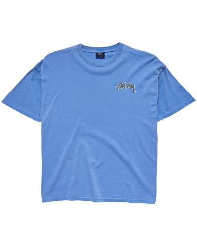 Blue Stussy Shadow Stock SS Men's T Shirts | USA000263