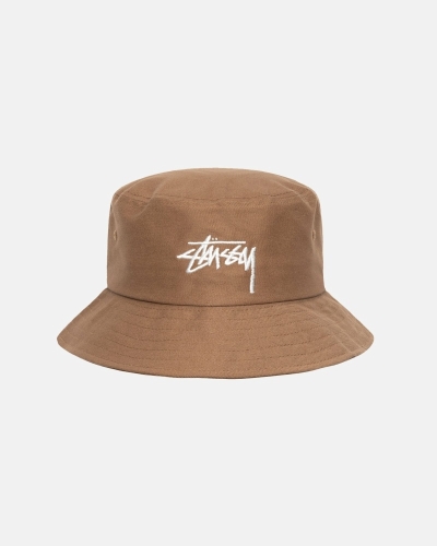 Brown Stussy Big Stock Men's Bucket Hats | USA000405