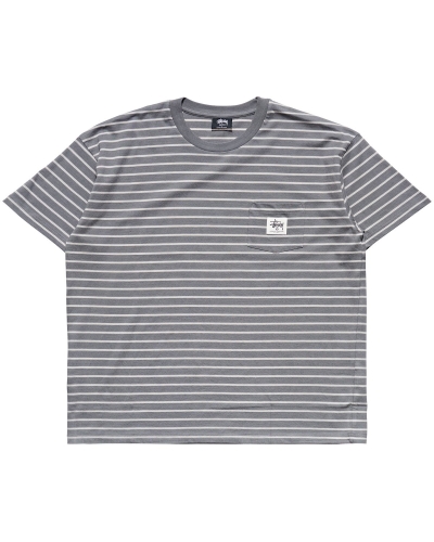 Brown Stussy Kalorama Stripe SS Men's T Shirts | USA000231