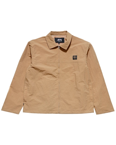 Brown Stussy Sid Taslon Men's Jackets | USA000361