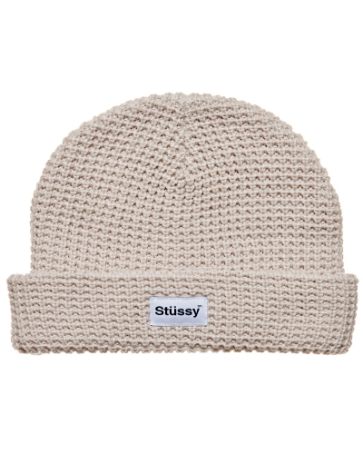 Brown Stussy Trademark Waffle Beanie Men's Hats | USA000504