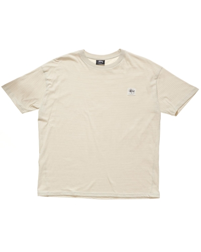 Brown Stussy Work Stripe SS Men's T Shirts | USA000286