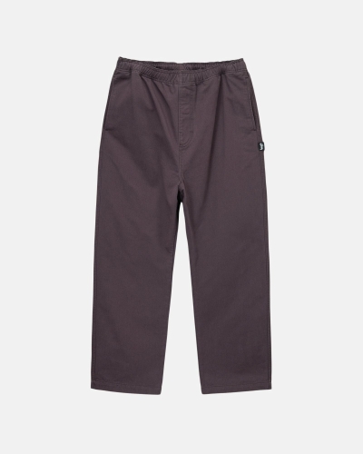 Burgundy Stussy Brushed Men's Beach Pants | USA000543