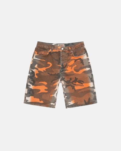 Camo Stussy Spray Dye Big O Shorts Men's Shorts | USA000681