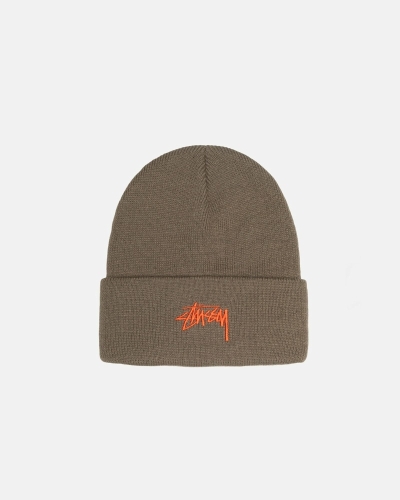 Chocolate Stussy Stock Cuff Men's Beanie | USA000488