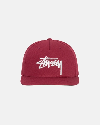 Claret Stussy Big Stock Point Crown Men's Caps | USA000413