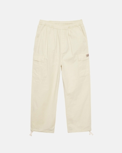 Cream Stussy Ripstop Cargo Men's Beach Pants | USA000586