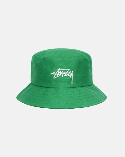 Green Stussy Big Stock Men's Bucket Hats | USA000407