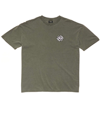 Green Stussy Chequer Dot SS Men's T Shirts | USA000120