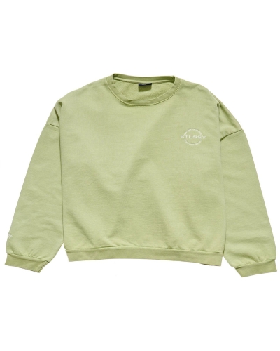 Green Stussy City Circle OS Crew Women's Sportswear | USA000754