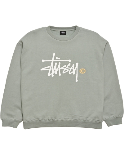 Green Stussy Graffiti Crew Men's Sweaters | USA000837