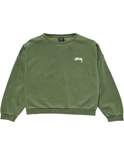 Green Stussy Parkway OS Crew Women's Sportswear | USA000777