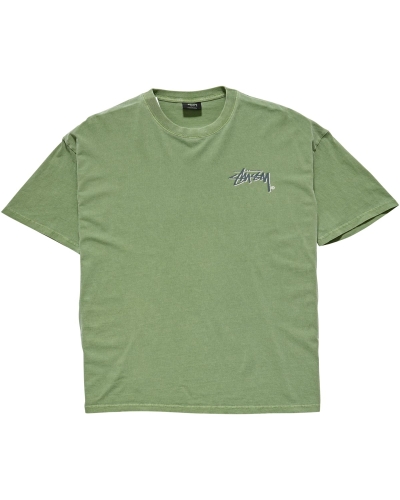 Green Stussy Shadow Stock SS Men's T Shirts | USA000265