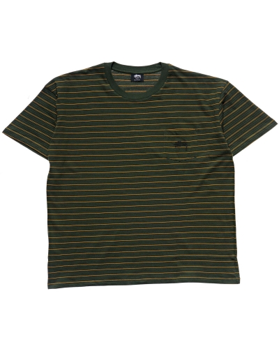 Green Stussy Stock Pocket SS Men's T Shirts | USA000274