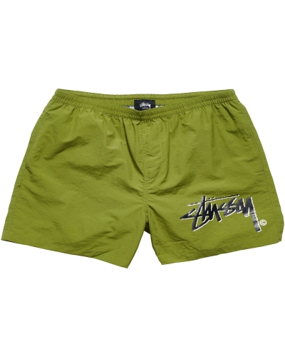 Green Stussy Stock Taslon Big Beach Men's Shorts | USA000700