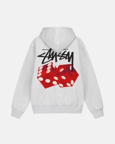 Grey Stussy Diced Out Men's Hoodies | USA000035