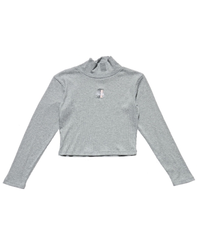 Grey Stussy Leigh Turtleneck Women's Sweatshirts | USA000933