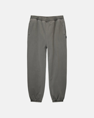 Grey Stussy Pigment Dyed Men's Fleece Pants | USA000576