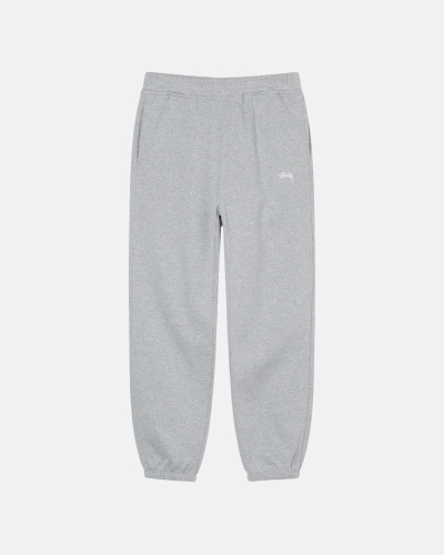 Grey Stussy Stock Logo Men's Sweatpants | USA000889