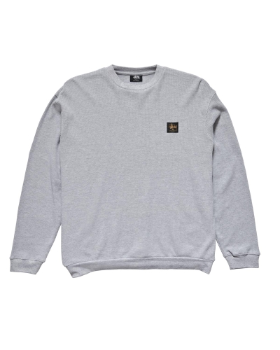 Grey Stussy Workwear Waffle Crew Men's Sweaters | USA000865