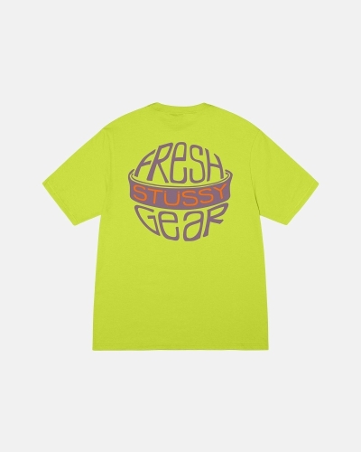 Light Green Stussy Fresh Gear Men's T Shirts | USA000171