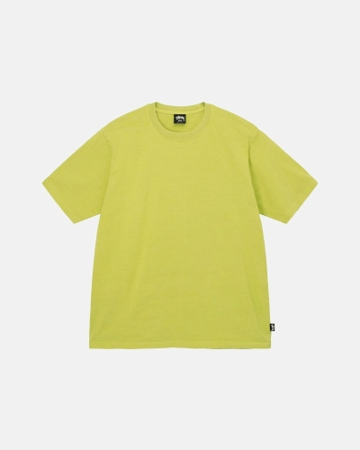 Light Green Stussy Heavyweight Pigment Dyed Crew Men's T Shirts | USA000196