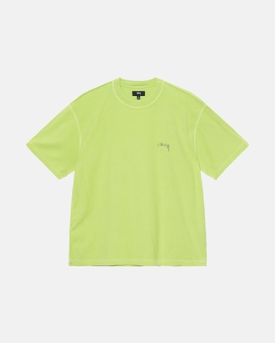 Light Green Stussy Lazy Men's T Shirts | USA000242