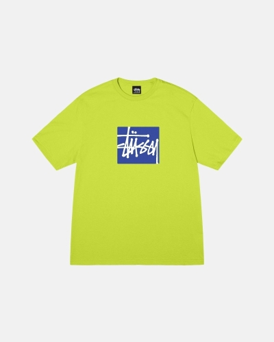 Light Green Stussy Stock Box Men's T Shirts | USA000272