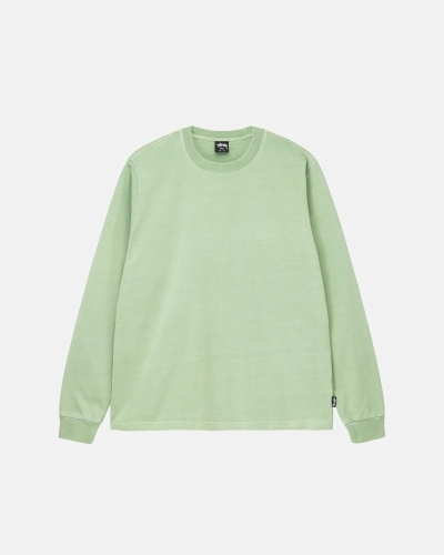 Mint Stussy Heavyweight Pigment Dyed Ls Crew Men's T Shirts | USA000212