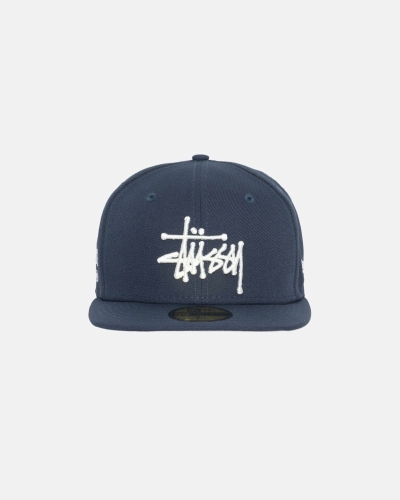 Navy Stussy Authentic New Era Men's Caps | USA000372