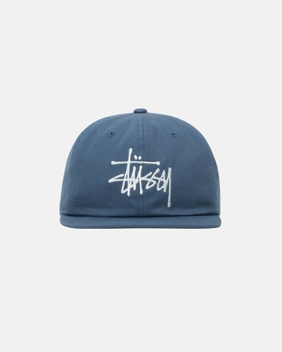 Navy Stussy Basic Strapback Men's Caps | USA000395