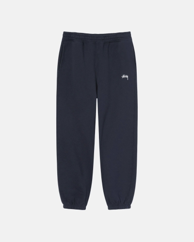 Navy Stussy Overdyed Stock Logo Men's Sweatpants | USA000881