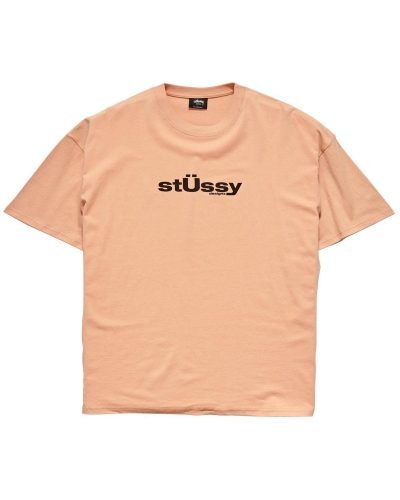 Orange Stussy Big U SS Men's T Shirts | USA000114