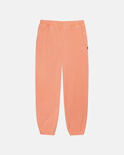 Orange Stussy Pigment Dyed Men's Fleece Pants | USA000574